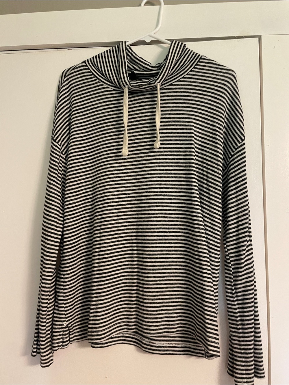 Lucky Brand Black & White Striped Crewneck Sweater